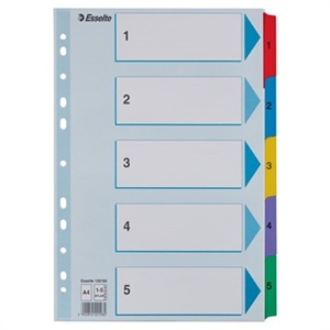 Esselte Registru Mylar carton A4 1-5