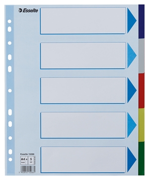 Esselte Faneblade PP A4 maxi 5-delt file cu separatoare colorate