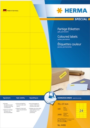 HERMA etichete Speciale 70 x 37 mm galbene, 2400 buc.