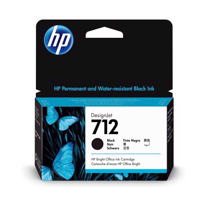 Cartuș de cerneală negru HP 712 38 ml pentru DesignJet