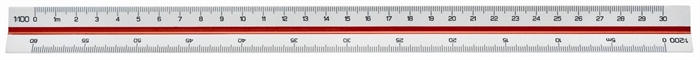 Linex tre unghiular riglă 312 30cm roșu/verde