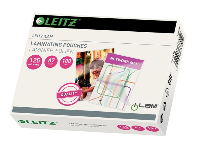 Leitz Plicuri de Laminare lucios 125my A7 (100)