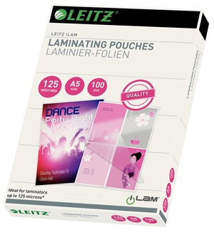 Leitz Pungi pentru Laminare lucioase 125my A5 (100)