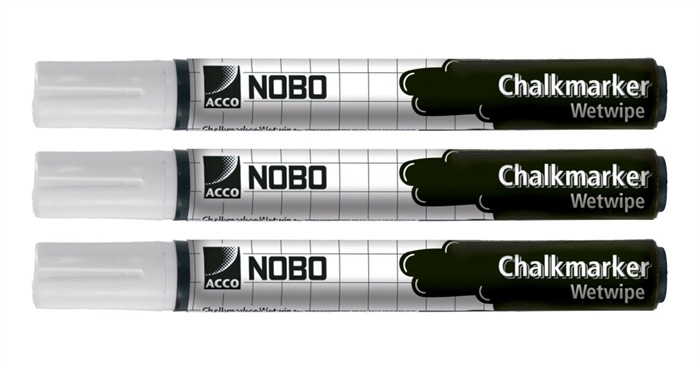 Nobo WB Marker Creta Marker t/glastavle rotund alb (3)