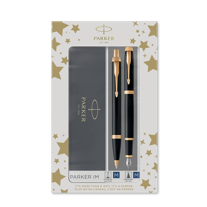 Parker Set Duo IM GT pix+stilou negru/auriu