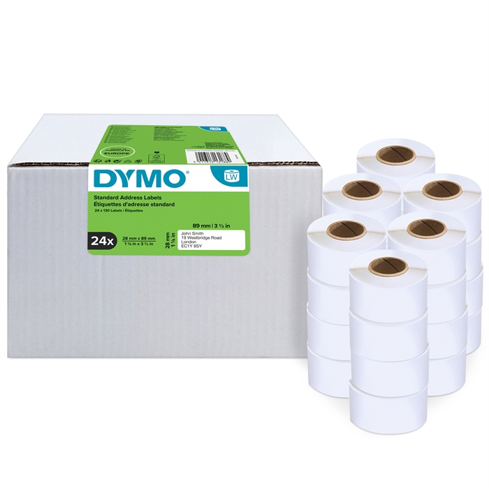 Etichetă adresare Dymo 28 x 89 mm albă permanentă, 24 buc.