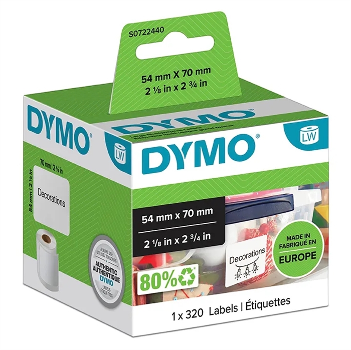 Etichete Dymo Multipurpose 54 x 70 perm albe (320 buc.)