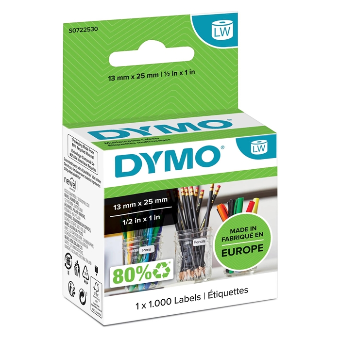 Etichete Dymo Multi 25 x 13, alb dublu detașabil (100 buc.)