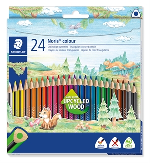 Staedtler Creion colorat Noris lemn reciclat triunghiular (24)