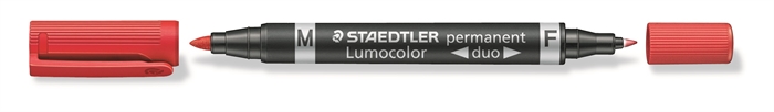 Staedtler Marker Lumocolor Duo Perm 0,6-1,5mm roșu