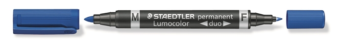 Staedtler Marker Lumocolor Duo Permanent 0,6-1,5mm albastru