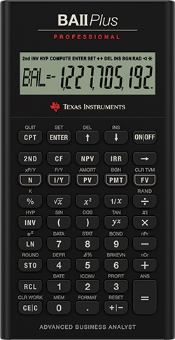 Manualul calculatorului financiar Texas Instruments BAII Plus Pro în Regatul Unit