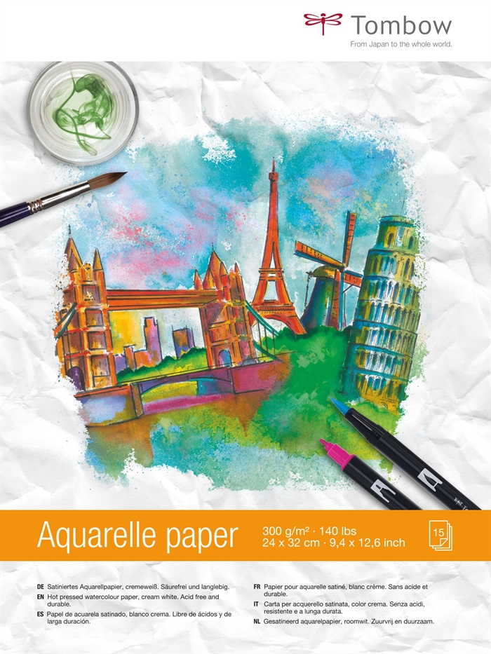 Tombow Bloc de Acuarelă 24x32cm 300g 15 foi