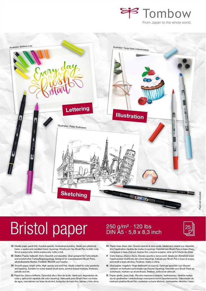 Tombow Bloc de Schițe Bristol A5 250g 25 foi