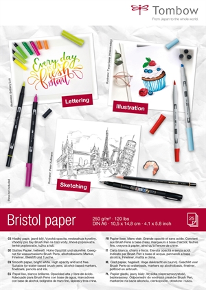 Tombow Bloc de Schițe Bristol A6 250g 25 foi