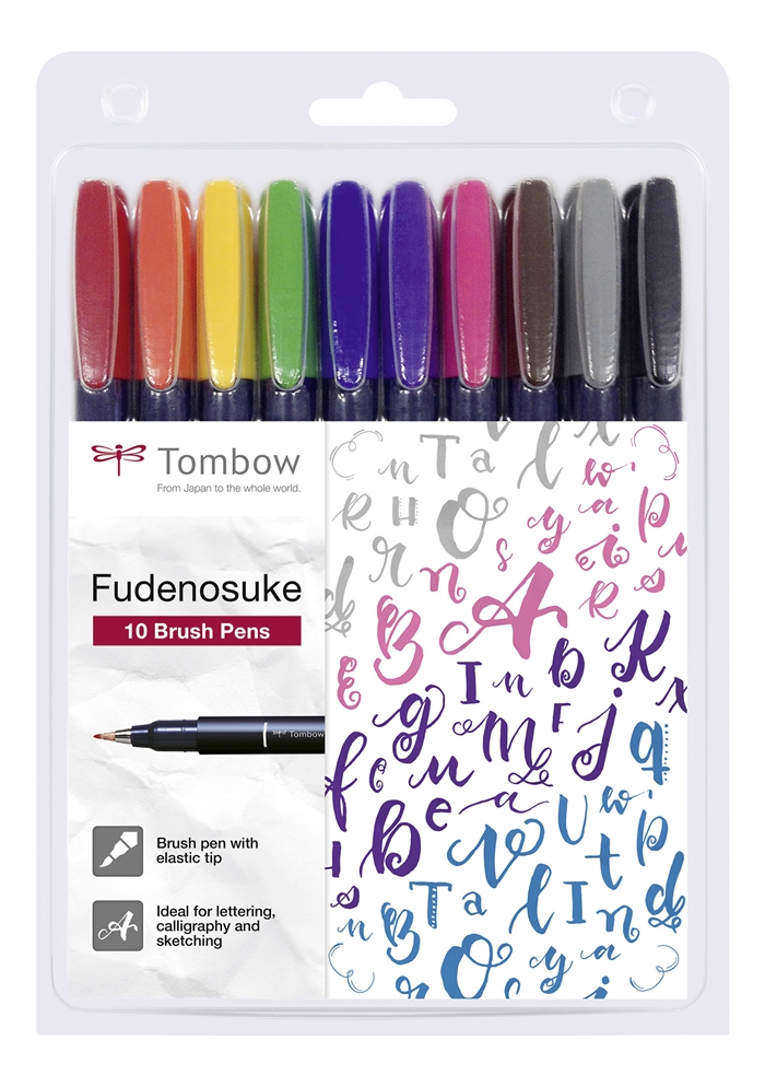 Tombow Marker Fudenosuke vârf tare (10)