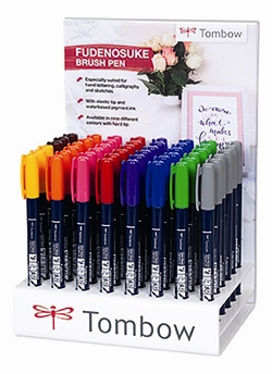 Marker Tombow Fudenosuke vârf tare display pachet (48)