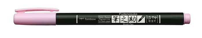 Tombow Marker Fudenosuke roz pastel moale