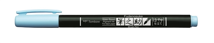 Tombow Marker Fudenosuke soft pastel albastru