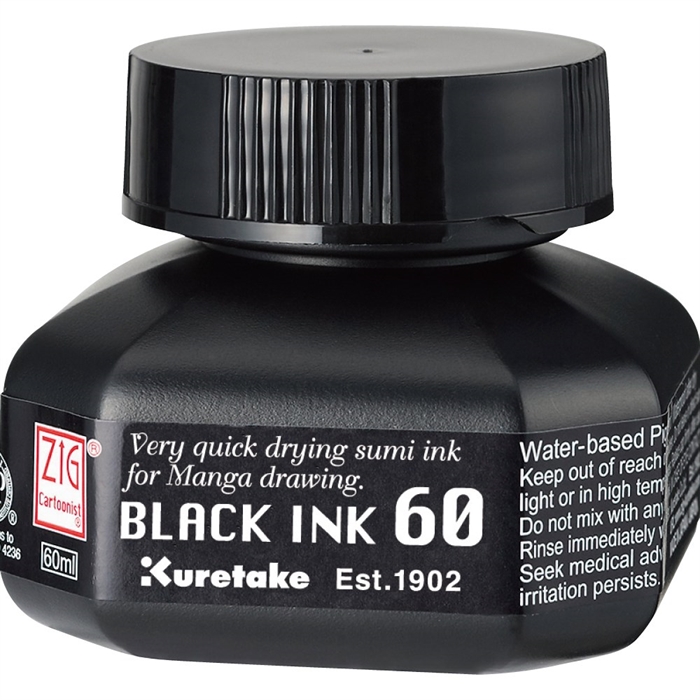 Cerneală Neagră ZIG Cartoonist Black Ink 60 black