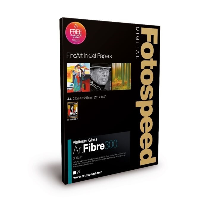 Fotospeed Platinum Gloss Art Fibre 300 g/m² - A3+, 25 coli