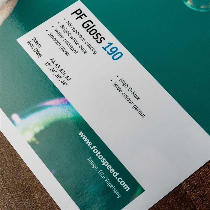 Fotospeed PF Gloss 190 g/m² - 44" x 30 metri